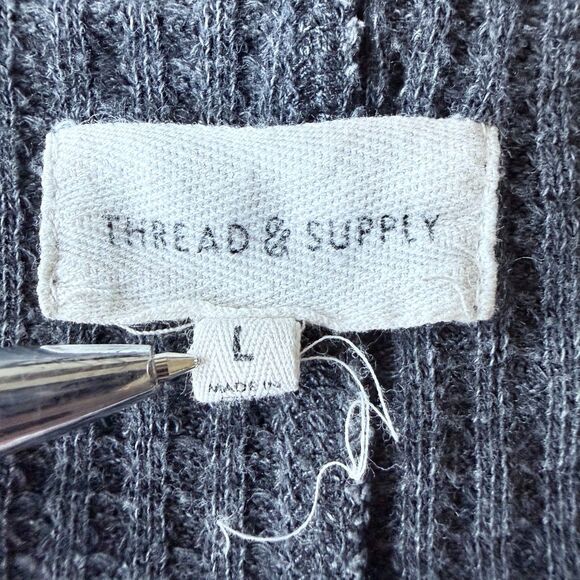 Thread and Supply Waffle Knit Ribbed Body Con Sleeveless Maxi Dress Women's L - Picture 3 of 4